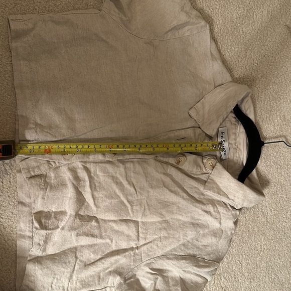 Beige linen crop top - Picture 4 of 5